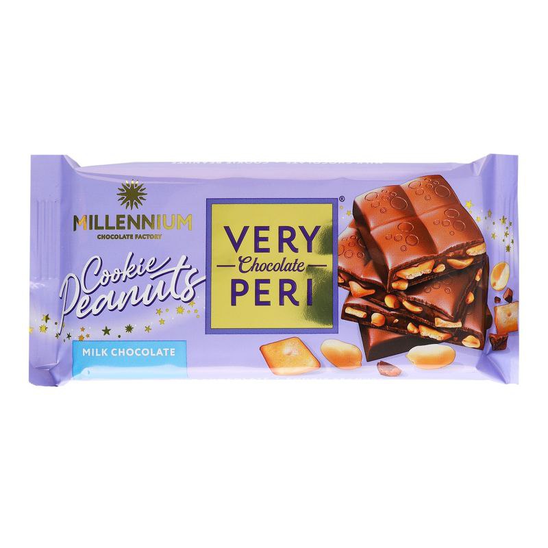 Шоколад Millennium Very Peri молочний печиво та арахіс 100г